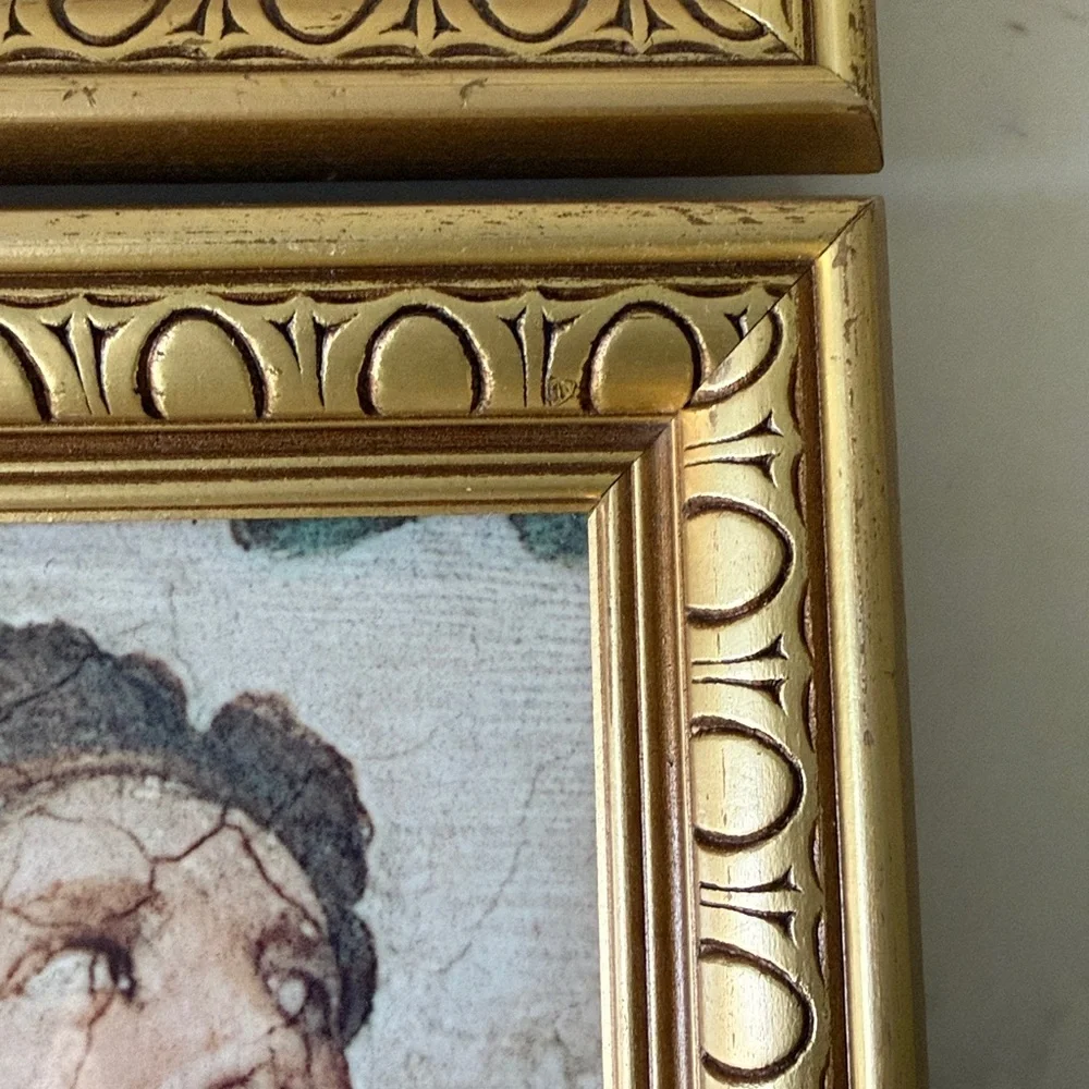 Gold Framed Sistine Chapel Repro Prints Set of 2
